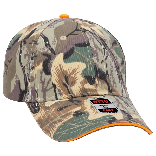 Camouflage Cotton Blend Twill Sandwich Visor 6 Panel Cap - Camouflage Cotton Blend Twill Sandwich Visor 6 Panel Cap - Image 18 of 23