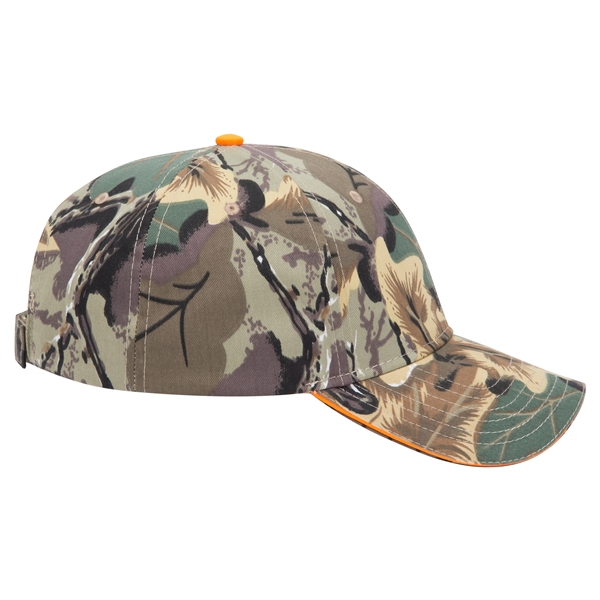 Camouflage Cotton Blend Twill Sandwich Visor 6 Panel Cap - Camouflage Cotton Blend Twill Sandwich Visor 6 Panel Cap - Image 23 of 23