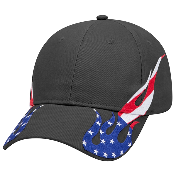US Flag Flame Pattern Brushed Cotton Twill 6 Panel Cap - US Flag Flame Pattern Brushed Cotton Twill 6 Panel Cap - Image 5 of 136