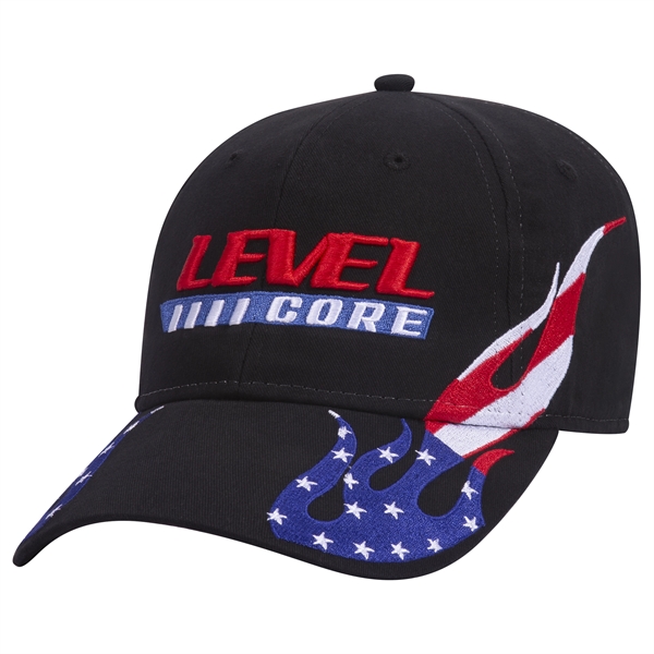 US Flag Flame Pattern Brushed Cotton Twill 6 Panel Cap - US Flag Flame Pattern Brushed Cotton Twill 6 Panel Cap - Image 6 of 136