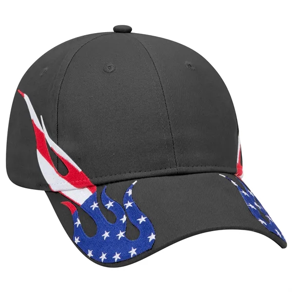 US Flag Flame Pattern Brushed Cotton Twill 6 Panel Cap - US Flag Flame Pattern Brushed Cotton Twill 6 Panel Cap - Image 1 of 136