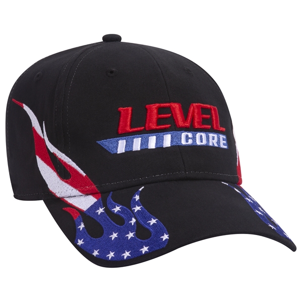 US Flag Flame Pattern Brushed Cotton Twill 6 Panel Cap - US Flag Flame Pattern Brushed Cotton Twill 6 Panel Cap - Image 2 of 136
