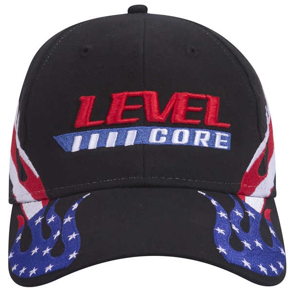 US Flag Flame Pattern Brushed Cotton Twill 6 Panel Cap - US Flag Flame Pattern Brushed Cotton Twill 6 Panel Cap - Image 0 of 136