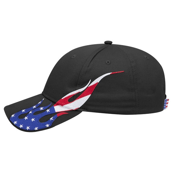 US Flag Flame Pattern Brushed Cotton Twill 6 Panel Cap - US Flag Flame Pattern Brushed Cotton Twill 6 Panel Cap - Image 8 of 136