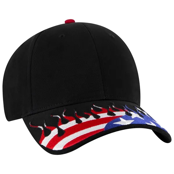 US Flag Flame Pattern Brushed Cotton Twill 6 Panel Cap - US Flag Flame Pattern Brushed Cotton Twill 6 Panel Cap - Image 10 of 136