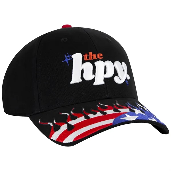 US Flag Flame Pattern Brushed Cotton Twill 6 Panel Cap - US Flag Flame Pattern Brushed Cotton Twill 6 Panel Cap - Image 11 of 136