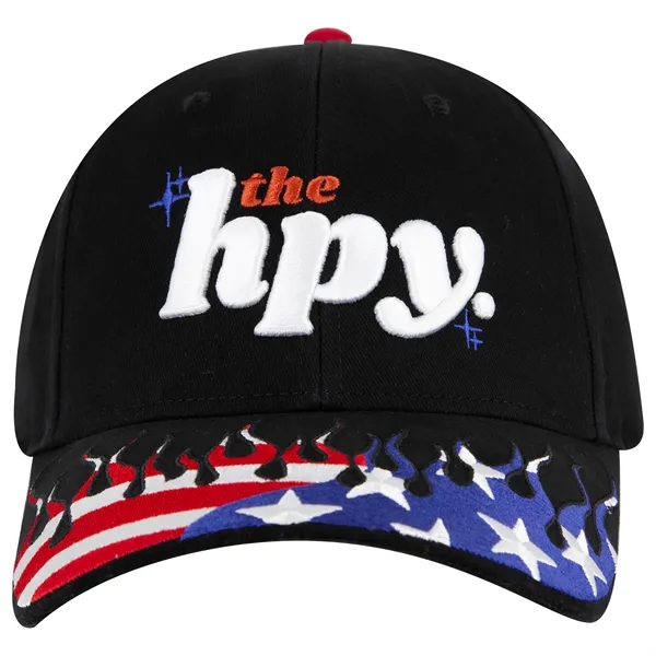 US Flag Flame Pattern Brushed Cotton Twill 6 Panel Cap - US Flag Flame Pattern Brushed Cotton Twill 6 Panel Cap - Image 16 of 136