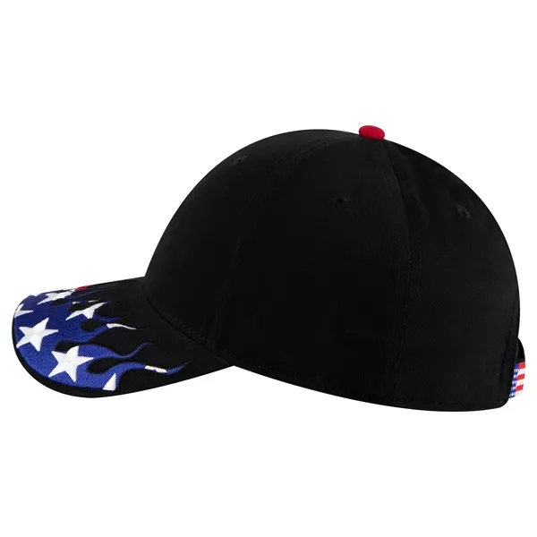 US Flag Flame Pattern Brushed Cotton Twill 6 Panel Cap - US Flag Flame Pattern Brushed Cotton Twill 6 Panel Cap - Image 18 of 136