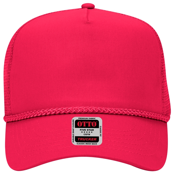 Cotton Blend Twill 5 Panel Pro Mesh Back Trucker Hat - Cotton Blend Twill 5 Panel Pro Mesh Back Trucker Hat - Image 9 of 42