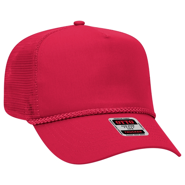 Cotton Blend Twill 5 Panel Pro Mesh Back Trucker Hat - Cotton Blend Twill 5 Panel Pro Mesh Back Trucker Hat - Image 7 of 42