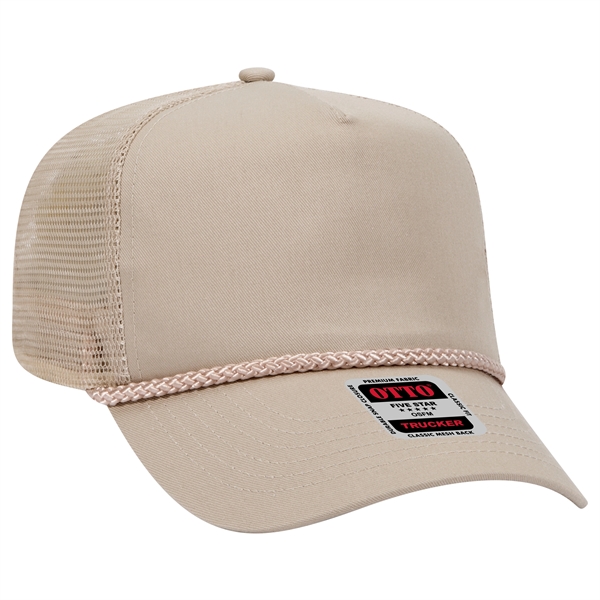 Cotton Blend Twill 5 Panel Pro Mesh Back Trucker Hat - Cotton Blend Twill 5 Panel Pro Mesh Back Trucker Hat - Image 37 of 42