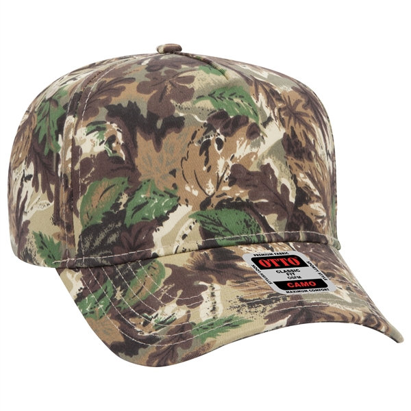 Camouflage Cotton Twill 5 Panel Low Crown Baseball Cap - Camouflage Cotton Twill 5 Panel Low Crown Baseball Cap - Image 1 of 6