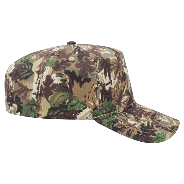 Camouflage Cotton Twill 5 Panel Low Crown Baseball Cap - Camouflage Cotton Twill 5 Panel Low Crown Baseball Cap - Image 6 of 6
