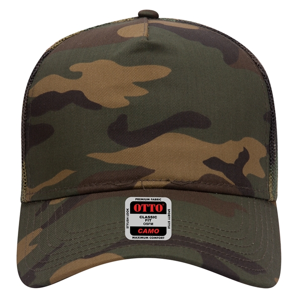 Camouflage Cotton Twill 5 Panel Low Crown Mesh Back Hat - Camouflage Cotton Twill 5 Panel Low Crown Mesh Back Hat - Image 3 of 21