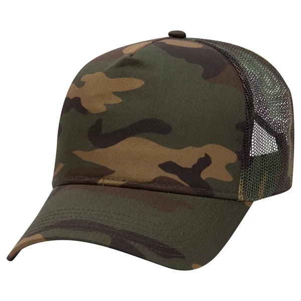 Camouflage Cotton Twill 5 Panel Low Crown Mesh Back Hat - Camouflage Cotton Twill 5 Panel Low Crown Mesh Back Hat - Image 4 of 21