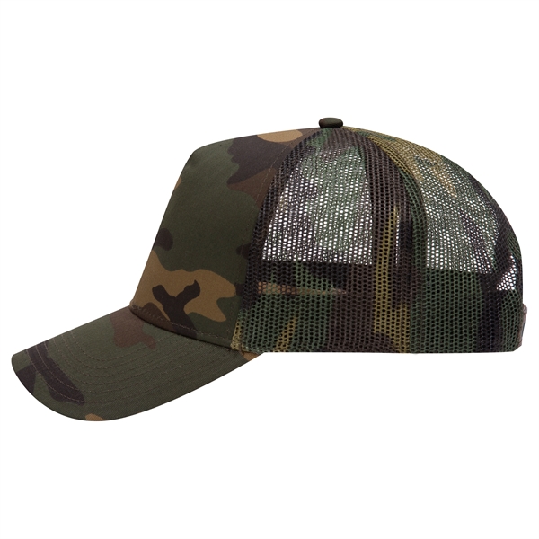 Camouflage Cotton Twill 5 Panel Low Crown Mesh Back Hat - Camouflage Cotton Twill 5 Panel Low Crown Mesh Back Hat - Image 5 of 21