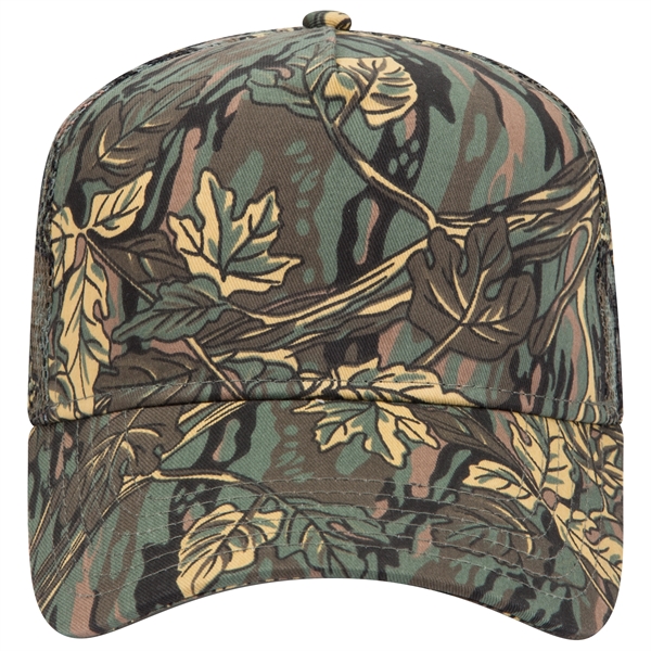 Camouflage Cotton Twill 5 Panel Low Crown Mesh Back Hat - Camouflage Cotton Twill 5 Panel Low Crown Mesh Back Hat - Image 9 of 21