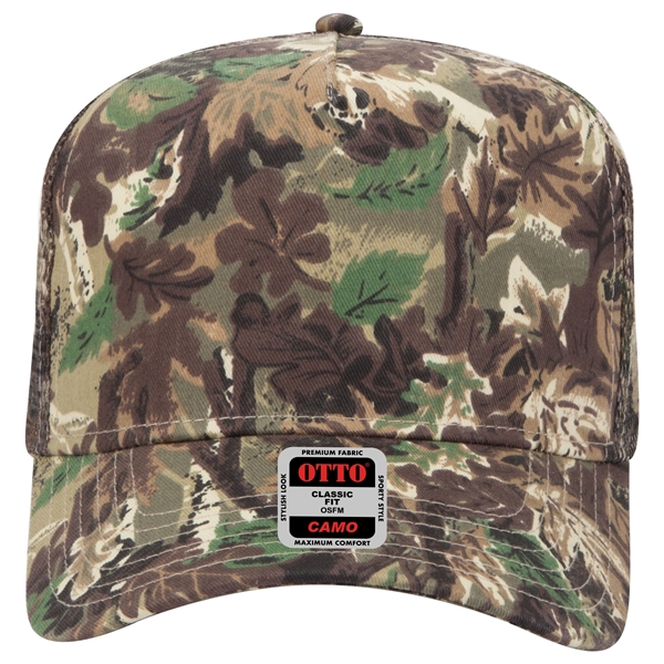 Camouflage Cotton Twill 5 Panel Low Crown Mesh Back Hat - Camouflage Cotton Twill 5 Panel Low Crown Mesh Back Hat - Image 12 of 21