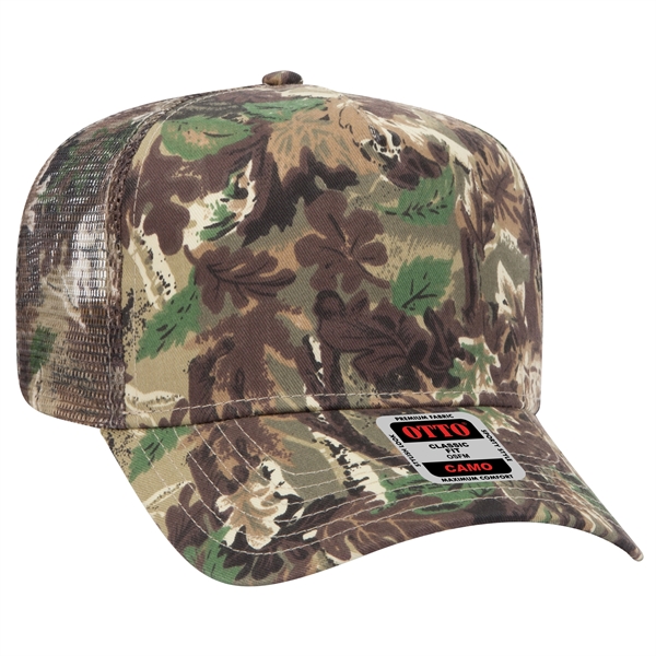 Camouflage Cotton Twill 5 Panel Low Crown Mesh Back Hat - Camouflage Cotton Twill 5 Panel Low Crown Mesh Back Hat - Image 10 of 21
