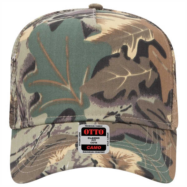 Camouflage Cotton Twill 5 Panel Low Crown Mesh Back Hat - Camouflage Cotton Twill 5 Panel Low Crown Mesh Back Hat - Image 18 of 21