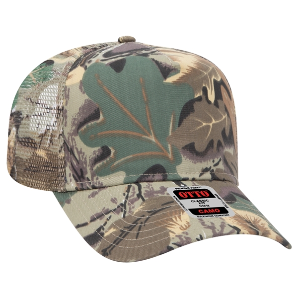 Camouflage Cotton Twill 5 Panel Low Crown Mesh Back Hat - Camouflage Cotton Twill 5 Panel Low Crown Mesh Back Hat - Image 16 of 21