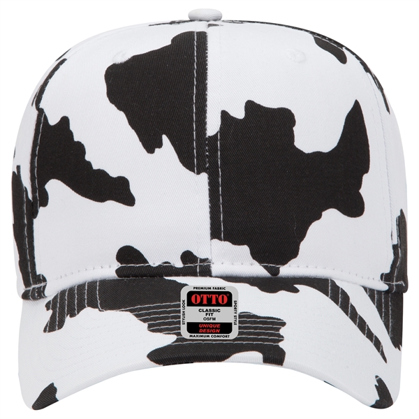 Cow Pattern Cotton Blend Twill 6 Panel Baseball Cap - Cow Pattern Cotton Blend Twill 6 Panel Baseball Cap - Image 3 of 7