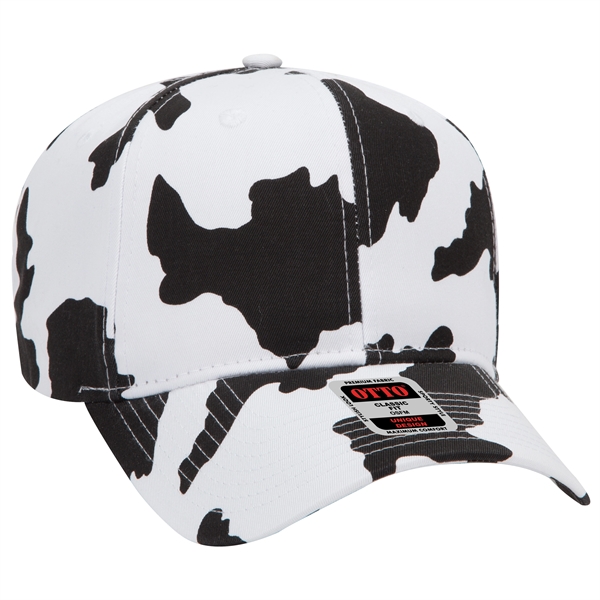 Cow Pattern Cotton Blend Twill 6 Panel Baseball Cap - Cow Pattern Cotton Blend Twill 6 Panel Baseball Cap - Image 1 of 7