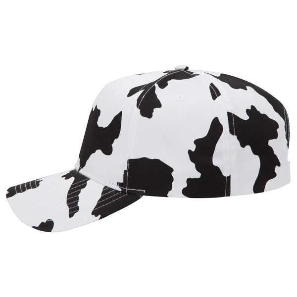 Cow Pattern Cotton Blend Twill 6 Panel Baseball Cap - Cow Pattern Cotton Blend Twill 6 Panel Baseball Cap - Image 6 of 7