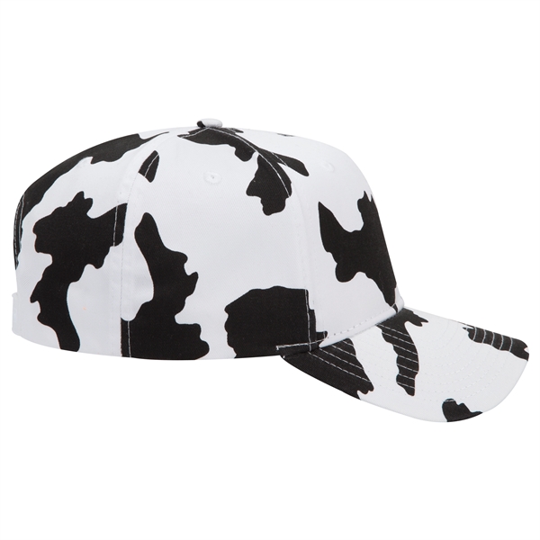 Cow Pattern Cotton Blend Twill 6 Panel Baseball Cap - Cow Pattern Cotton Blend Twill 6 Panel Baseball Cap - Image 7 of 7