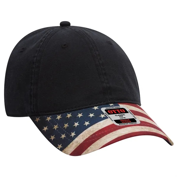 US Flag Design Visor Cotton Twill 6 Panel Low Profile Cap - US Flag Design Visor Cotton Twill 6 Panel Low Profile Cap - Image 1 of 32