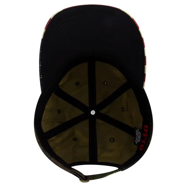 US Flag Design Visor Cotton Twill 6 Panel Low Profile Cap - US Flag Design Visor Cotton Twill 6 Panel Low Profile Cap - Image 12 of 32