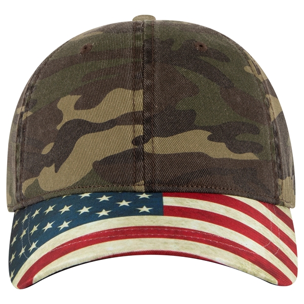 US Flag Design Visor Cotton Twill 6 Panel Low Profile Cap - US Flag Design Visor Cotton Twill 6 Panel Low Profile Cap - Image 23 of 32