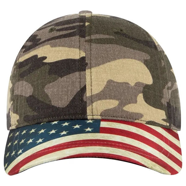 US Flag Design Visor Cotton Twill 6 Panel Low Profile Cap - US Flag Design Visor Cotton Twill 6 Panel Low Profile Cap - Image 29 of 32