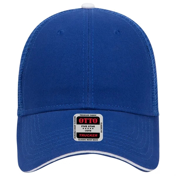 Brushed Bull Denim Sandwich Visor 6 Panel Mesh Back Hat - Brushed Bull Denim Sandwich Visor 6 Panel Mesh Back Hat - Image 3 of 24