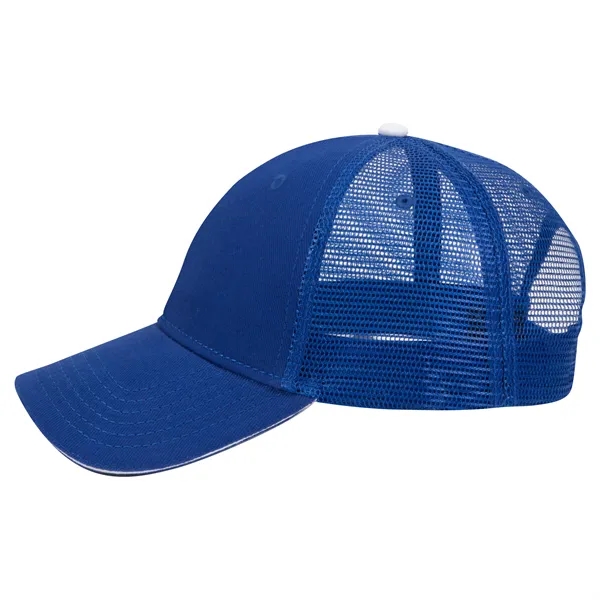 Brushed Bull Denim Sandwich Visor 6 Panel Mesh Back Hat - Brushed Bull Denim Sandwich Visor 6 Panel Mesh Back Hat - Image 5 of 24