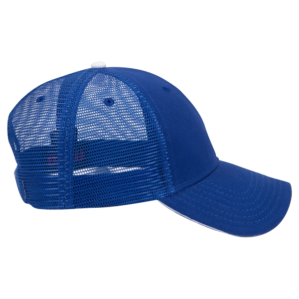 Brushed Bull Denim Sandwich Visor 6 Panel Mesh Back Hat - Brushed Bull Denim Sandwich Visor 6 Panel Mesh Back Hat - Image 6 of 24