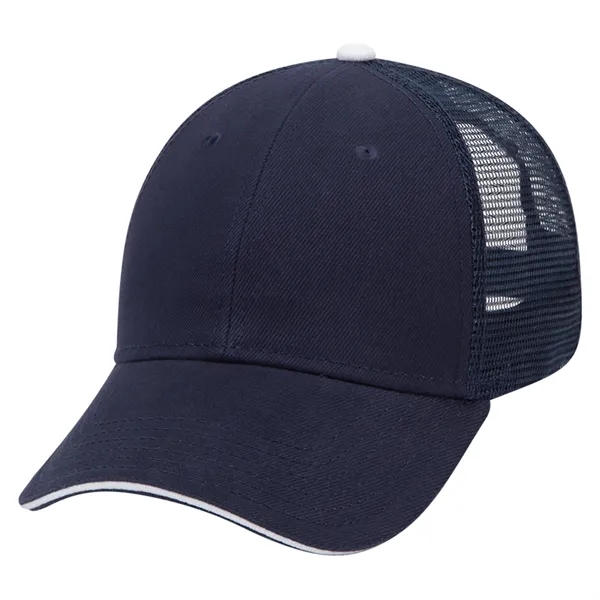 Brushed Bull Denim Sandwich Visor 6 Panel Mesh Back Hat - Brushed Bull Denim Sandwich Visor 6 Panel Mesh Back Hat - Image 22 of 24