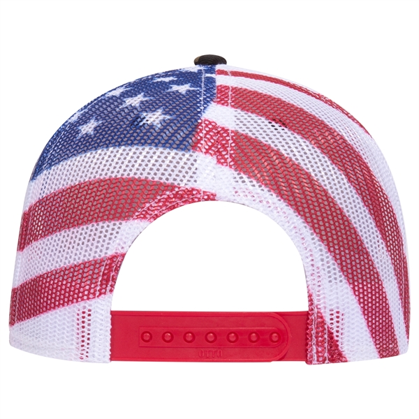 American Flag Mesh Back Cotton Twill 6 Panel Baseball Cap - American Flag Mesh Back Cotton Twill 6 Panel Baseball Cap - Image 16 of 21