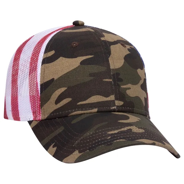 American Flag Mesh Back Cotton Twill 6 Panel Baseball Cap - American Flag Mesh Back Cotton Twill 6 Panel Baseball Cap - Image 19 of 21