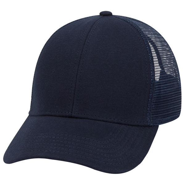 Comfy Cotton Jersey Knit 6 Panel Mesh Back Trucker Hat - Comfy Cotton Jersey Knit 6 Panel Mesh Back Trucker Hat - Image 13 of 21