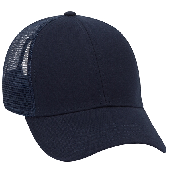 Comfy Cotton Jersey Knit 6 Panel Mesh Back Trucker Hat - Comfy Cotton Jersey Knit 6 Panel Mesh Back Trucker Hat - Image 10 of 21
