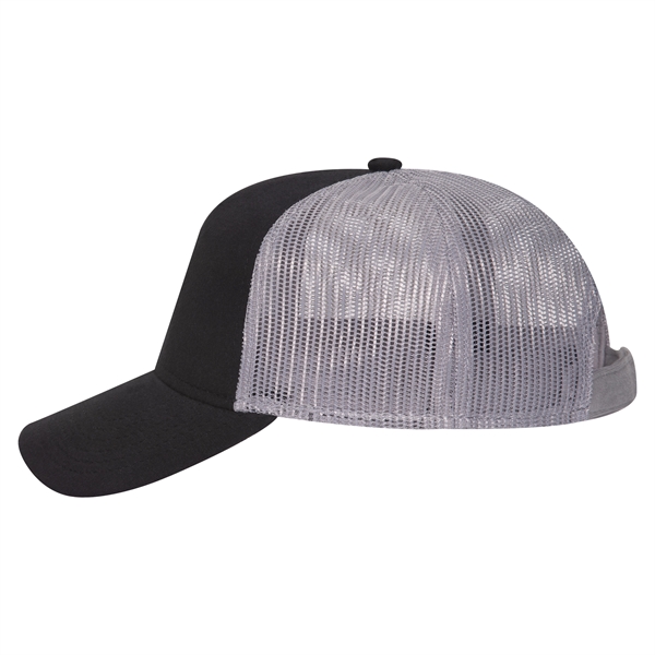 Comfy Cotton Jersey Knit 6 Panel Mesh Back Trucker Hat - Comfy Cotton Jersey Knit 6 Panel Mesh Back Trucker Hat - Image 20 of 21