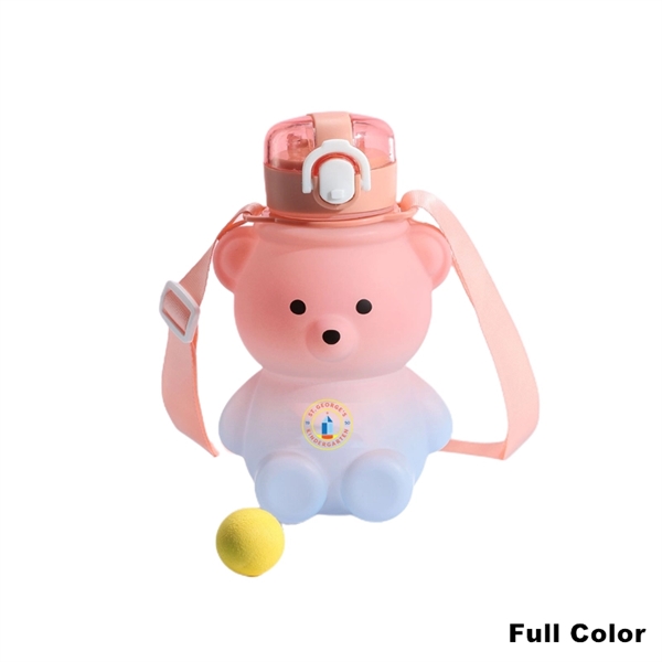 27 oz Bear Shaped Water Bottle with Straw and Shoulder Strap - 27 oz Bear Shaped Water Bottle with Straw and Shoulder Strap - Image 2 of 14