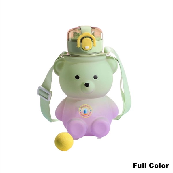 27 oz Bear Shaped Water Bottle with Straw and Shoulder Strap - 27 oz Bear Shaped Water Bottle with Straw and Shoulder Strap - Image 3 of 14
