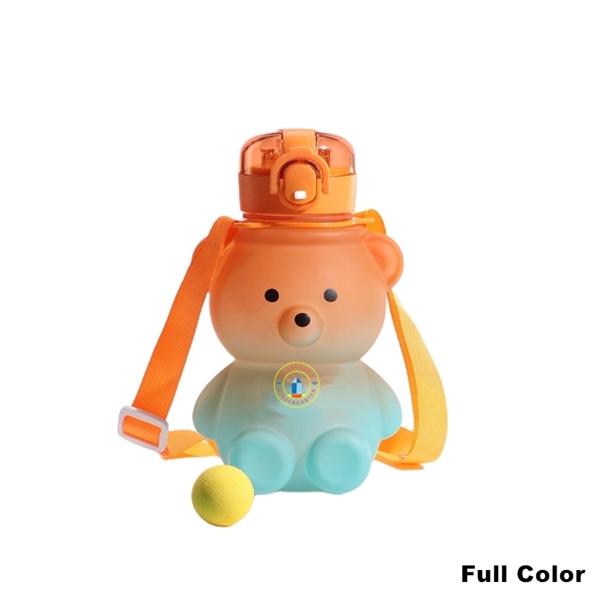 27 oz Bear Shaped Water Bottle with Straw and Shoulder Strap - 27 oz Bear Shaped Water Bottle with Straw and Shoulder Strap - Image 4 of 14