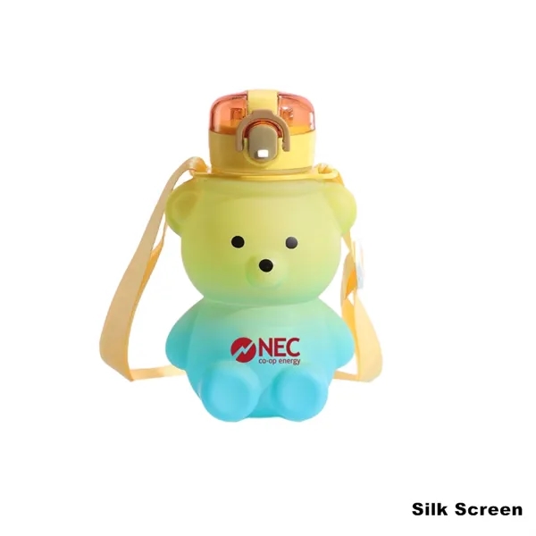27 oz Bear Shaped Water Bottle with Straw and Shoulder Strap - 27 oz Bear Shaped Water Bottle with Straw and Shoulder Strap - Image 5 of 14