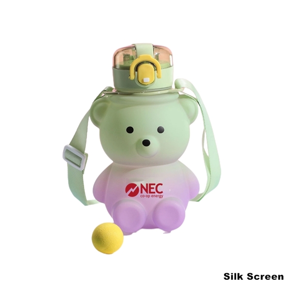27 oz Bear Shaped Water Bottle with Straw and Shoulder Strap - 27 oz Bear Shaped Water Bottle with Straw and Shoulder Strap - Image 7 of 14
