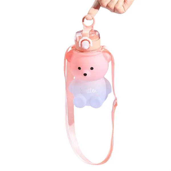 27 oz Bear Shaped Water Bottle with Straw and Shoulder Strap - 27 oz Bear Shaped Water Bottle with Straw and Shoulder Strap - Image 9 of 14