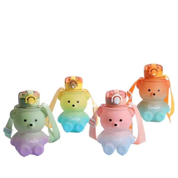 27 oz Bear Shaped Water Bottle with Straw and Shoulder Strap - 27 oz Bear Shaped Water Bottle with Straw and Shoulder Strap - Image 11 of 14