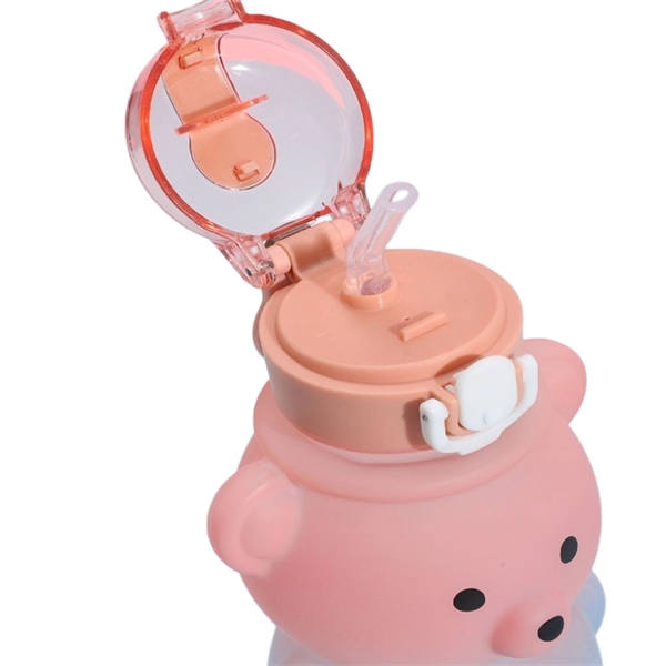 27 oz Bear Shaped Water Bottle with Straw and Shoulder Strap - 27 oz Bear Shaped Water Bottle with Straw and Shoulder Strap - Image 13 of 14